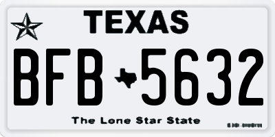 TX license plate BFB5632
