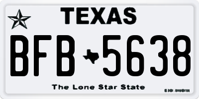 TX license plate BFB5638