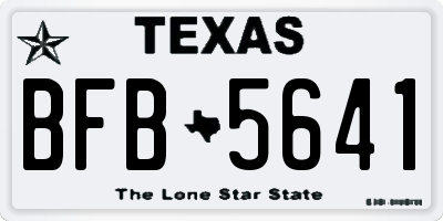 TX license plate BFB5641