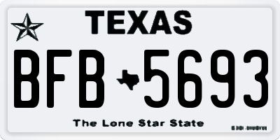 TX license plate BFB5693