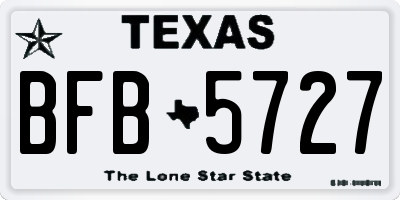 TX license plate BFB5727