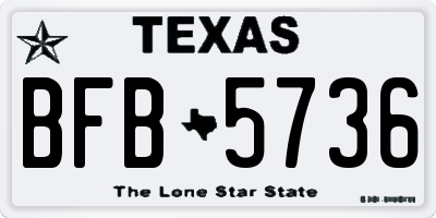 TX license plate BFB5736