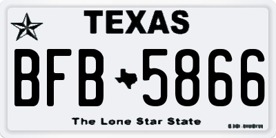 TX license plate BFB5866