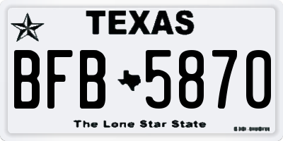 TX license plate BFB5870