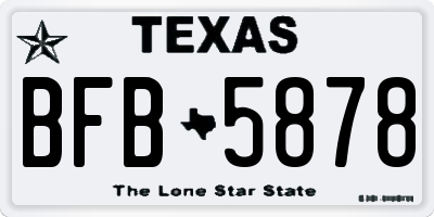 TX license plate BFB5878