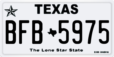 TX license plate BFB5975