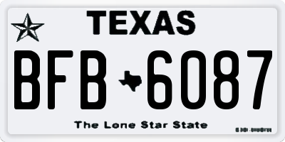 TX license plate BFB6087