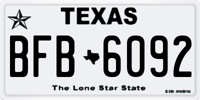 TX license plate BFB6092