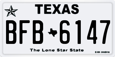 TX license plate BFB6147