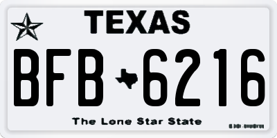TX license plate BFB6216