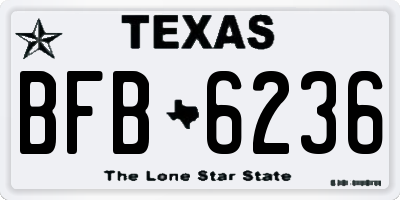TX license plate BFB6236