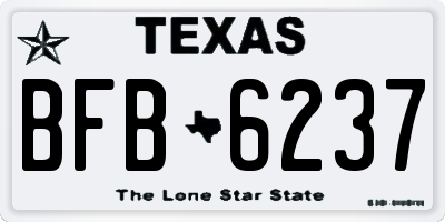 TX license plate BFB6237
