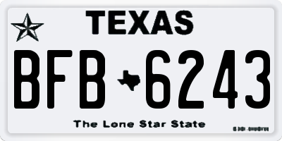 TX license plate BFB6243