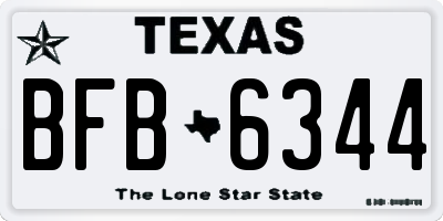 TX license plate BFB6344