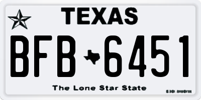TX license plate BFB6451