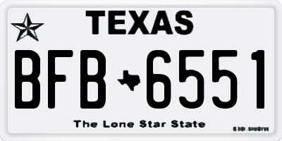 TX license plate BFB6551