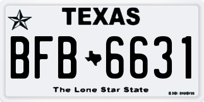 TX license plate BFB6631