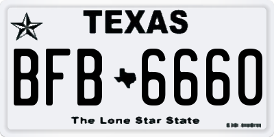 TX license plate BFB6660