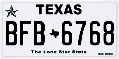 TX license plate BFB6768