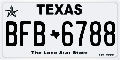 TX license plate BFB6788