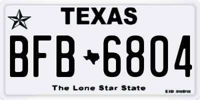 TX license plate BFB6804