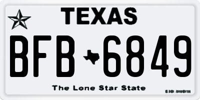 TX license plate BFB6849