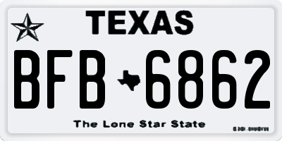 TX license plate BFB6862