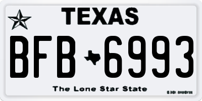 TX license plate BFB6993