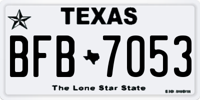 TX license plate BFB7053