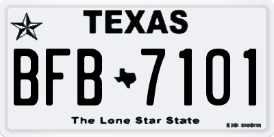 TX license plate BFB7101