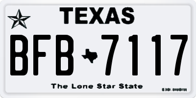 TX license plate BFB7117