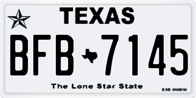 TX license plate BFB7145