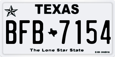 TX license plate BFB7154