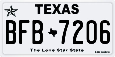 TX license plate BFB7206