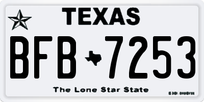 TX license plate BFB7253