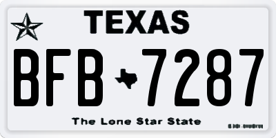 TX license plate BFB7287
