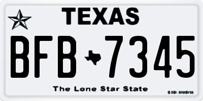 TX license plate BFB7345
