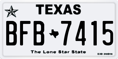 TX license plate BFB7415