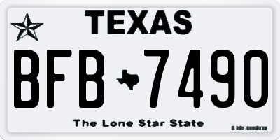 TX license plate BFB7490