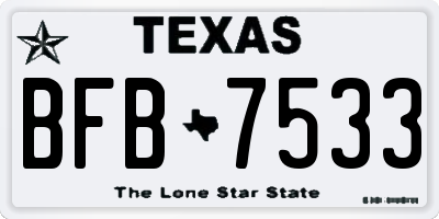 TX license plate BFB7533