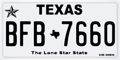 TX license plate BFB7660