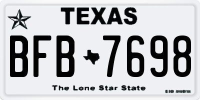 TX license plate BFB7698
