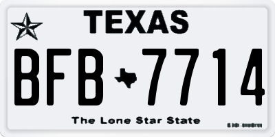 TX license plate BFB7714