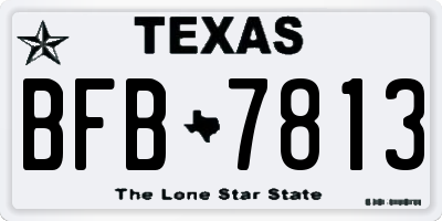 TX license plate BFB7813