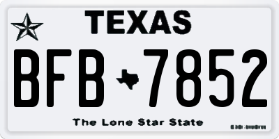 TX license plate BFB7852