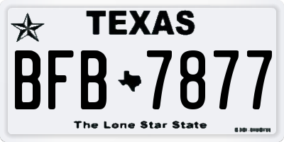 TX license plate BFB7877