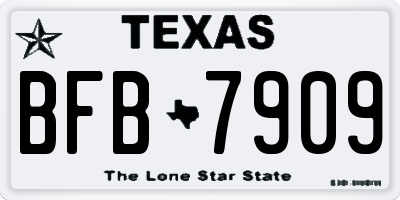 TX license plate BFB7909