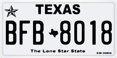 TX license plate BFB8018