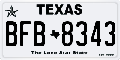 TX license plate BFB8343