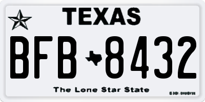 TX license plate BFB8432